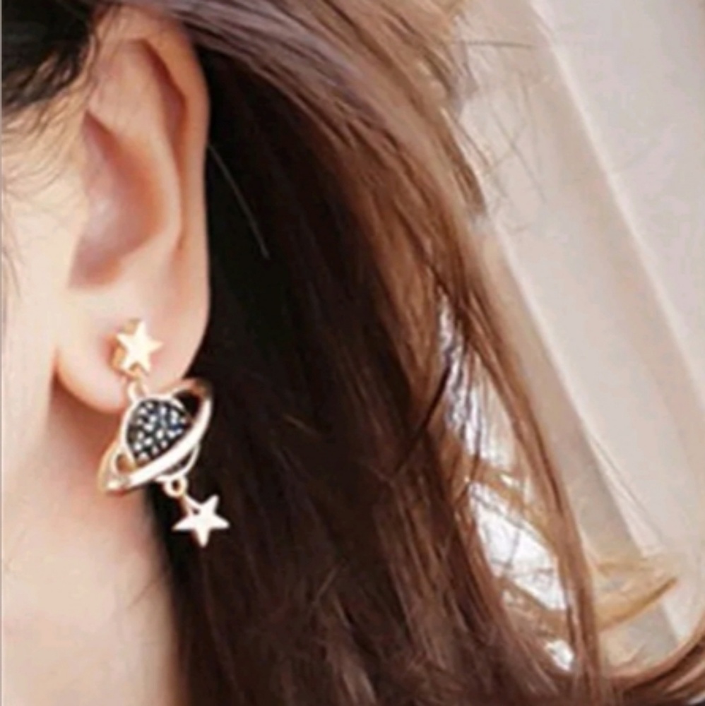 NEW Asymmetric Outer Space Earrings - Picture 3 of 5